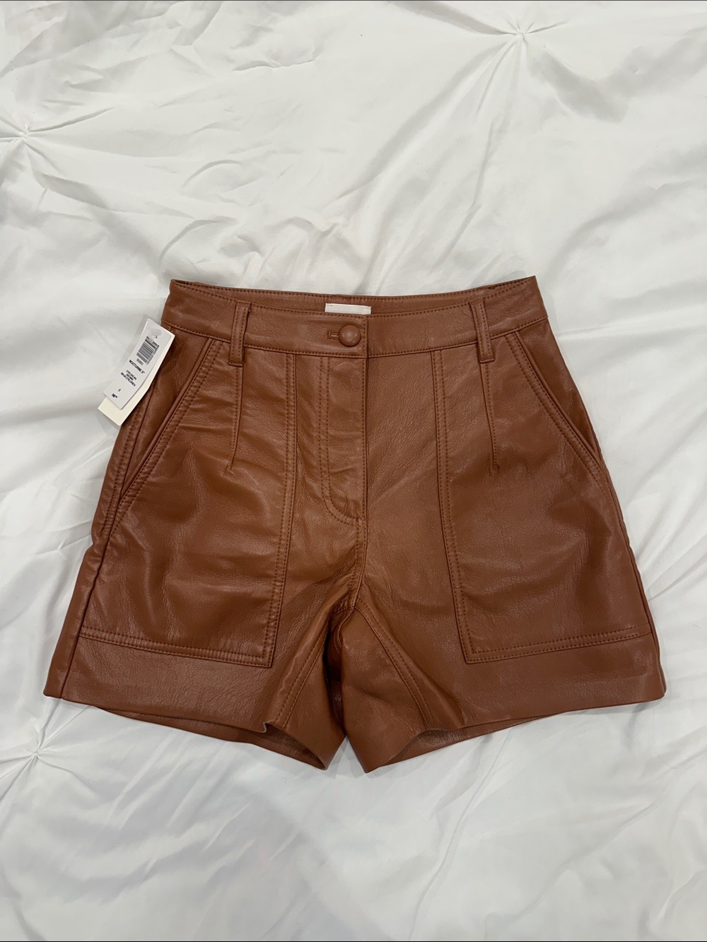 NWT Wilfred Brown Leather High Waist Shorts